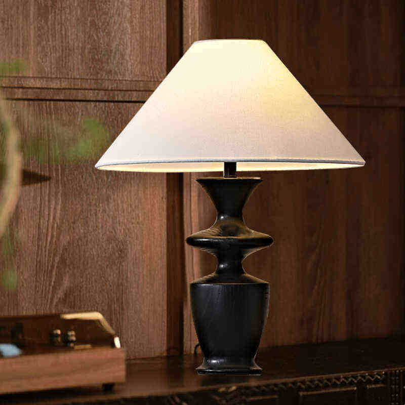 日式台灯卧室高级感美式复古中古风设计师侘寂风酒店书房床头灯具