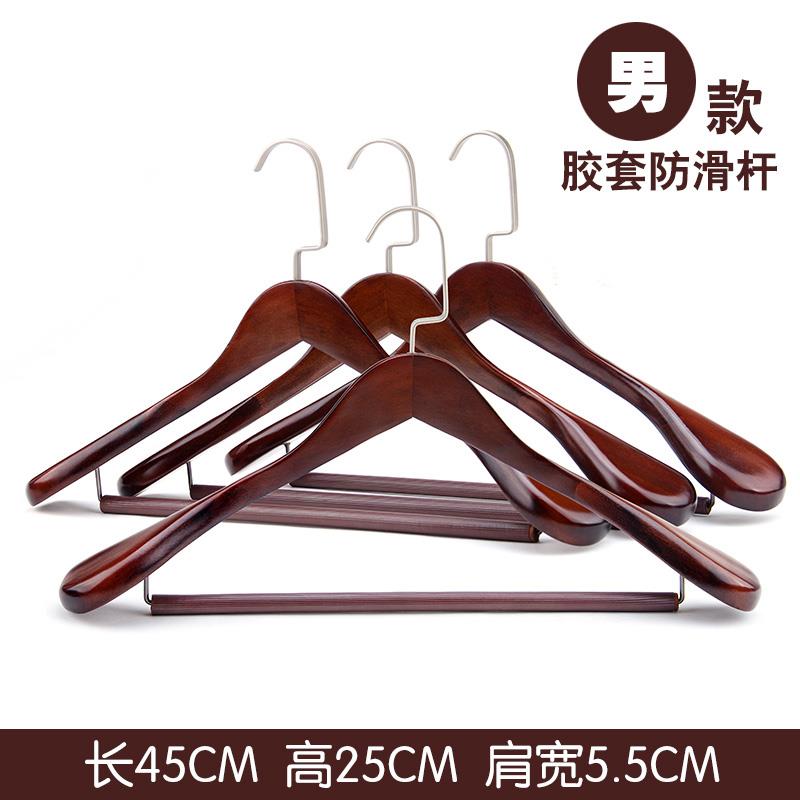 正品头宽肩实木衣架家用挂衣无西服西装服大衣木质衣挂木木制痕衣