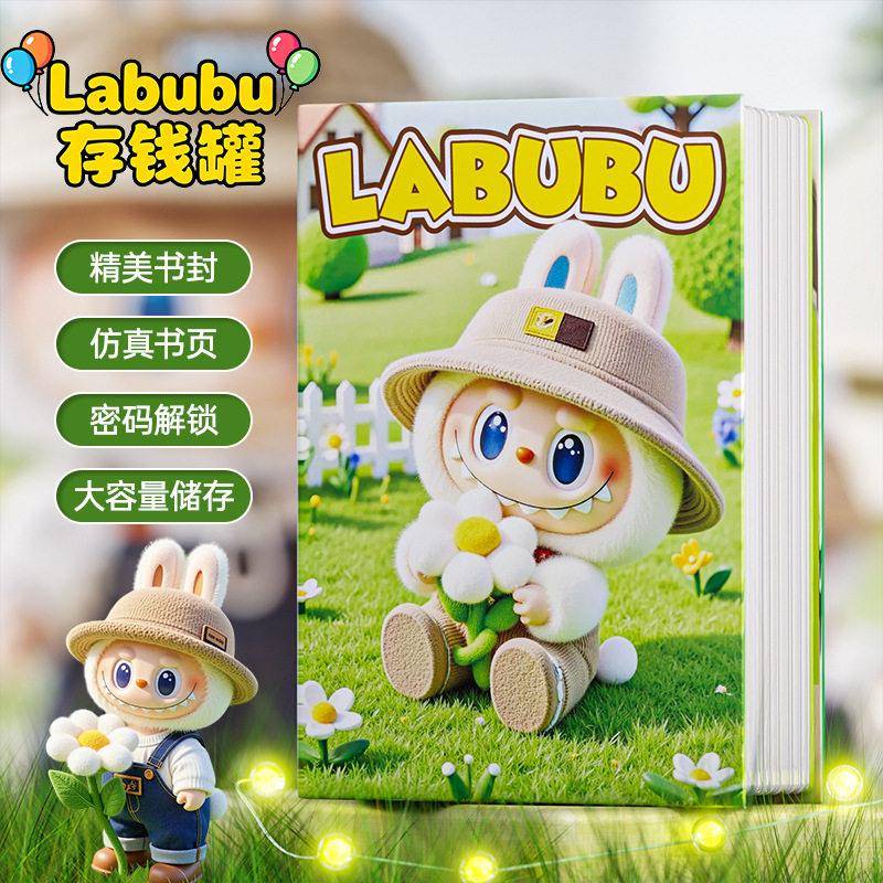 新款 书本密码箱卡通创意可爱存钱罐保险箱带锁铁盒子迷你储蓄罐