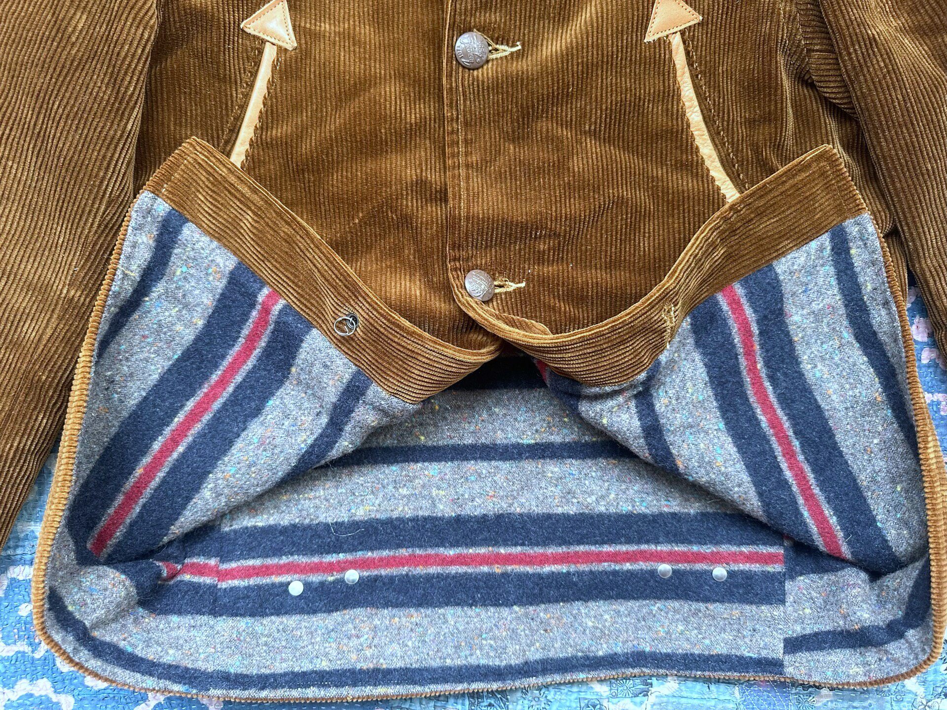Mister Freedom Corduroy Leather Patch Hunting Coat — label