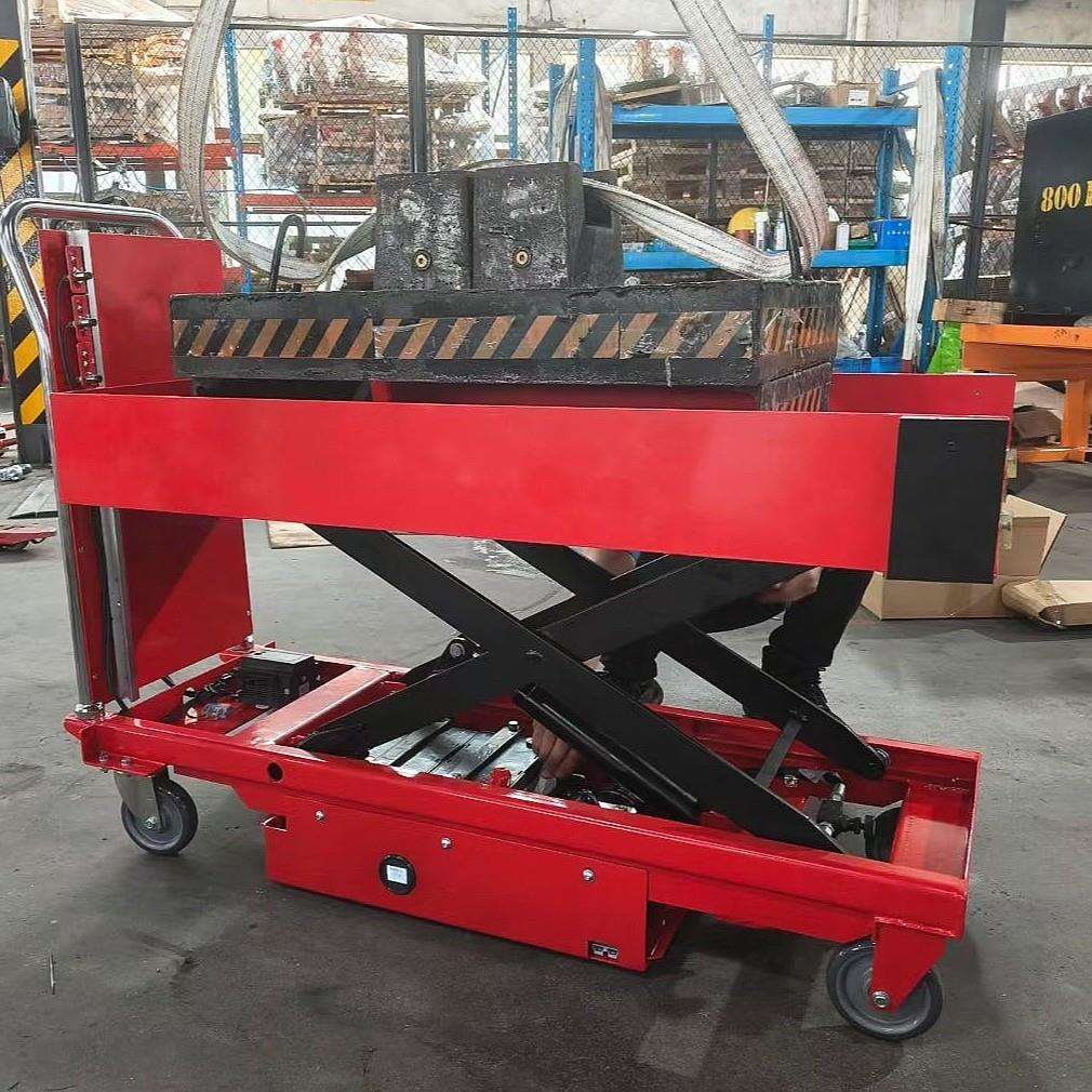 普尔夫电动平台车1吨模具升降台手动液压平台剪叉升降手推车非标