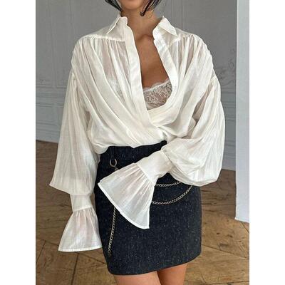Tossy Casual Loose See-Through Shirts Women
