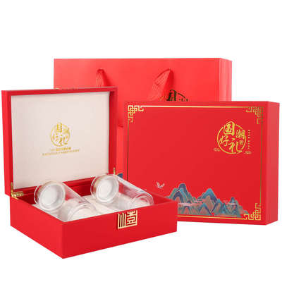 新款国潮好礼双瓶西洋参元贝石斛包装盒三七粉四宝粉礼品盒通用盒