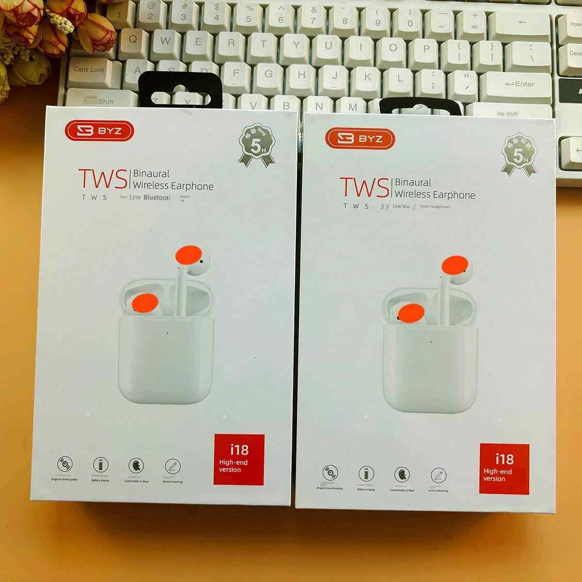 BYZ I18双耳无线蓝牙耳机2代款支持单双耳使用触控调节听歌通话