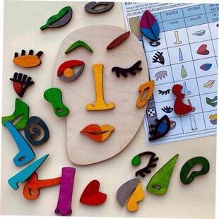 Wooden Montessori Toy Face Puzzle Toys for Children DIY