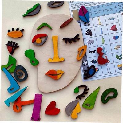 Wooden Montessori Toy Face Puzzle Toys for Children DIY