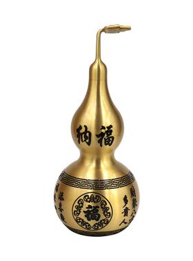 黄銅百福葫芦摆件开口八宝葫芦福字平安客厅玄关家居装饰招财摆件