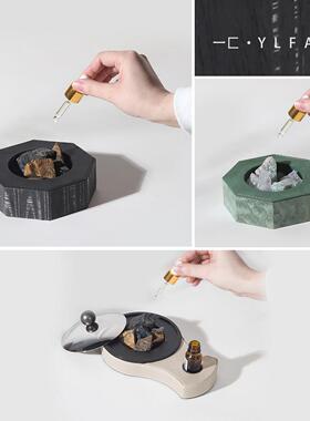 一匚 现代轻奢大理石手工扩香器组合摆件 样板间酒店会所香氛装饰