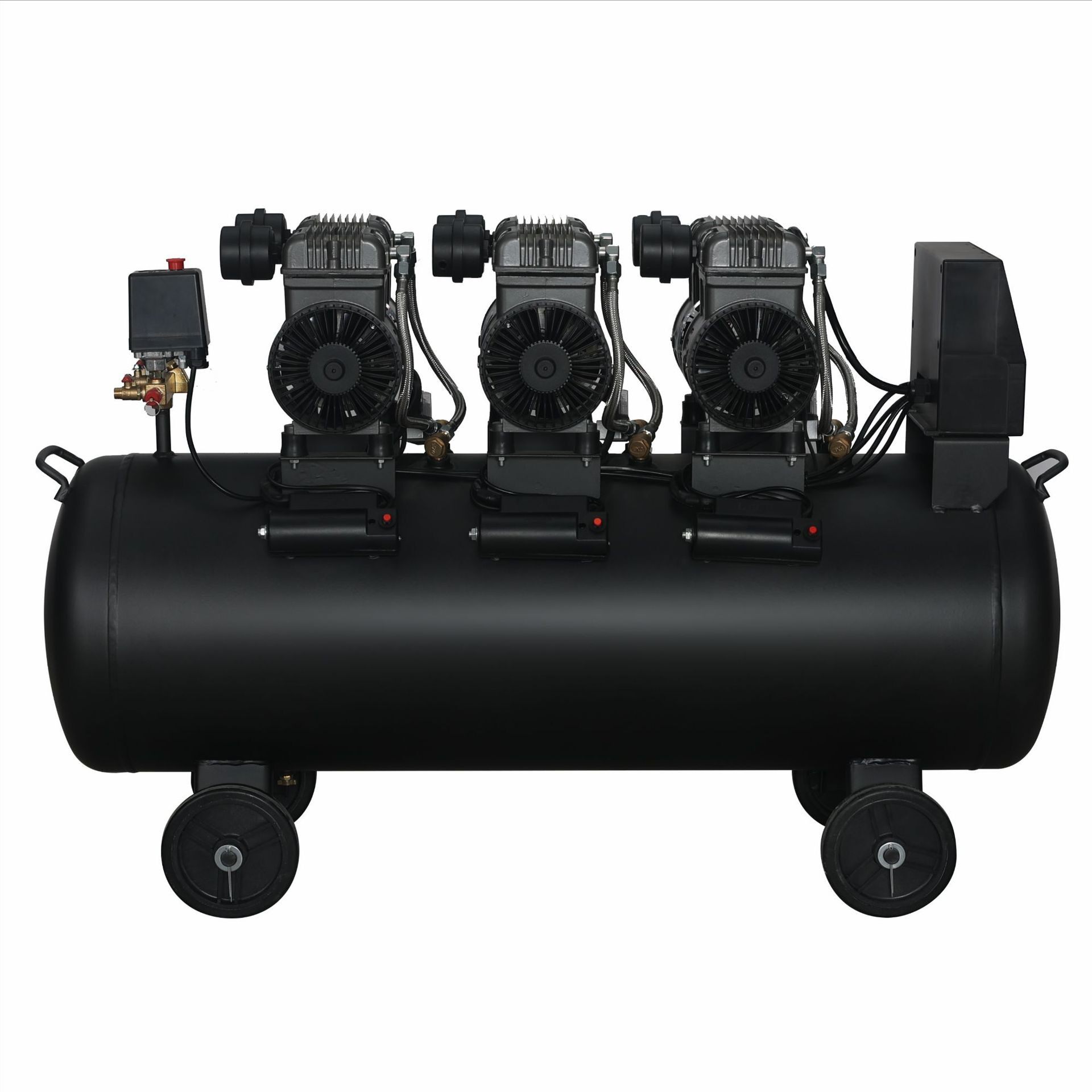 欧堡静音式空压机100L二极无油机空气压缩机4500W