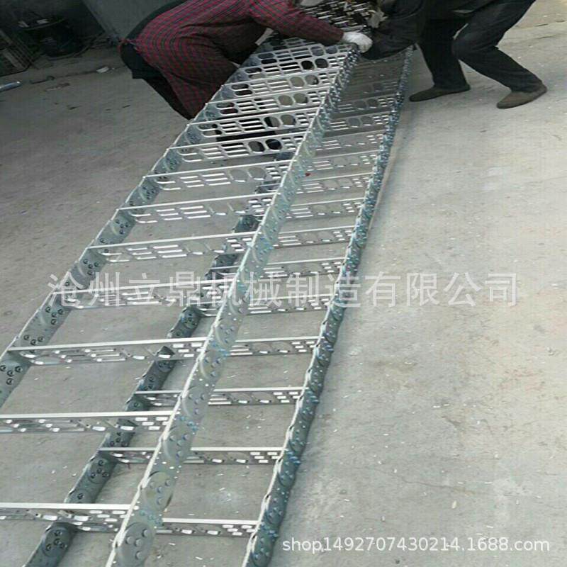 生产机床桥式钢铝拖链 钢制全封闭穿线拖链 线缆金属坦克链