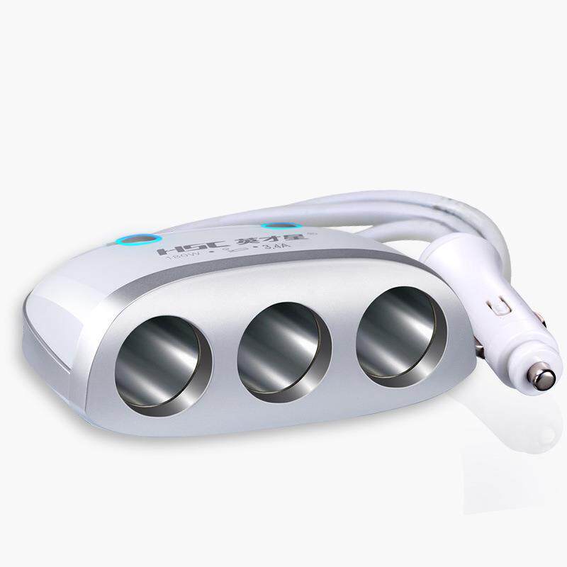 汽车用品 车载带点烟功能一分三 车载带开关一拖三点烟器