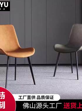现代简约家用餐椅轻奢客厅小型餐桌椅厨房靠背椅子金属餐厅凳子