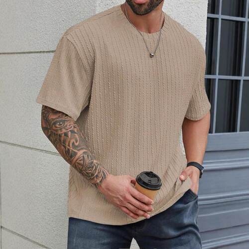 Men's sports round neck pullover top T-shirt