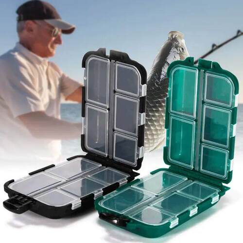 Fishing Tackle Box 10 Compartment Lure Hook Storage Case Dou