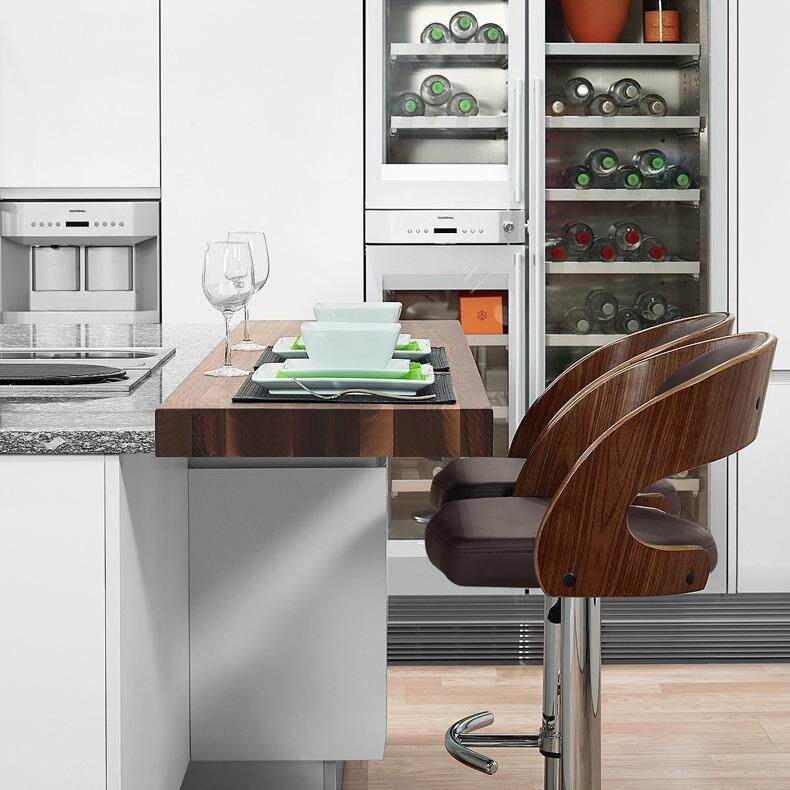 时尚创意酒吧凳升降椅旋转酒吧椅时尚皮靠背实木高脚靠背吧台椅子