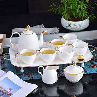 北欧风骨瓷简约咖啡具套装 下午茶茶具 陶瓷欧式 轻奢小奢华杯碟英式