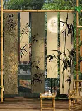 婚庆竹竿竹子架子迎宾竹架纱幔竹架美陈迎宾架搭建黄色竹筒架背景