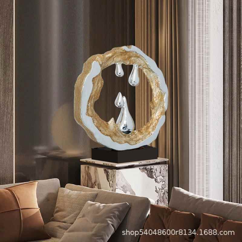 抽象艺术摆件办现公ZVJ玄关柜酒电视柜客厅代简室约新中式雕塑工