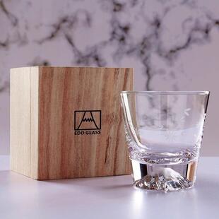 透明富士山冰川雪山杯logo冰山杯ins风威士忌玻璃杯子伴手礼
