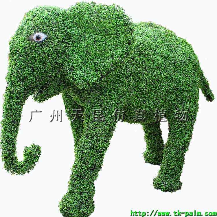 天昆仿真绿雕主题公园装饰大型动物绿雕米兰草皮大象绿雕造景室内