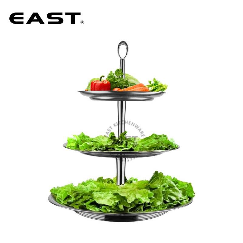 日式不锈钢三层旋转生菜塔【EAST东方厨具】