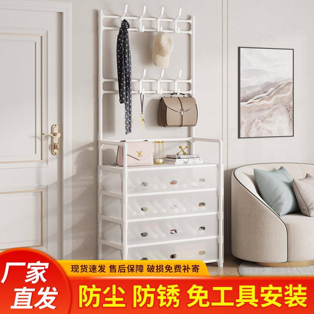 简易鞋帽架l门口家用一体多功能收纳鞋柜占地小多层组装置物架图片