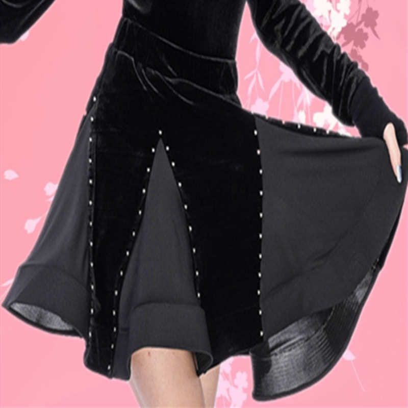 越野营水兵舞服装女套装丝绒拉丁舞练功服广场舞上衣吉特巴表演服