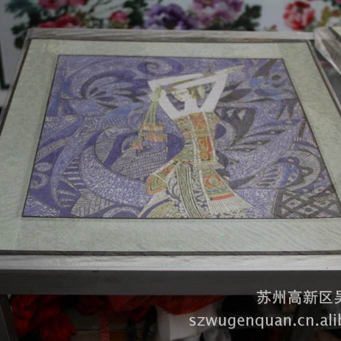 苏绣客厅书房办公室装饰画苏州手工刺绣软裱画家居花卉系列