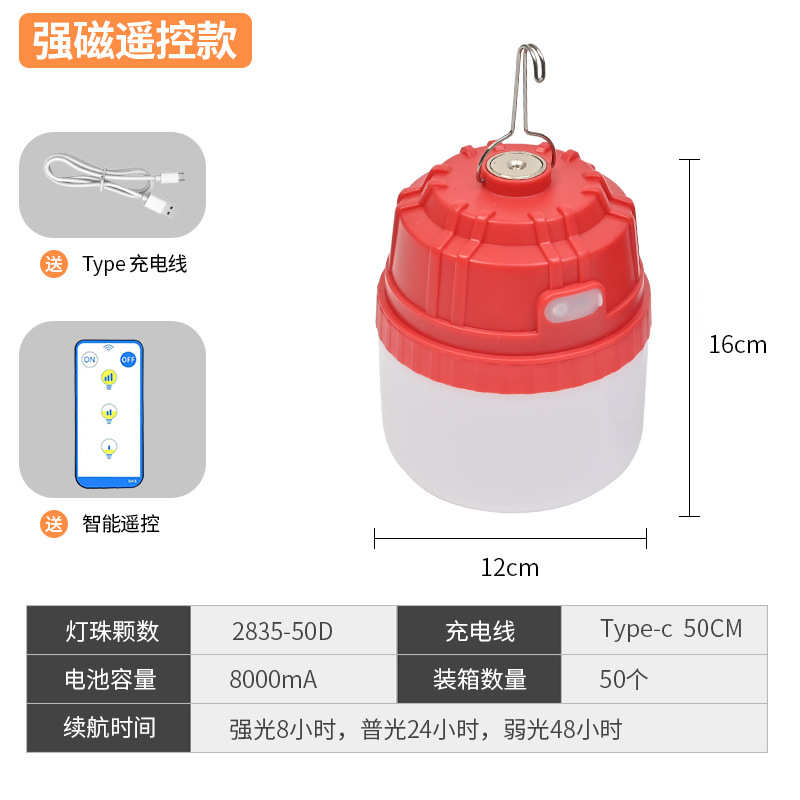 夜市地摊充电家用照明灯应急灯移动式户外灯停电led露营灯泡摆摊