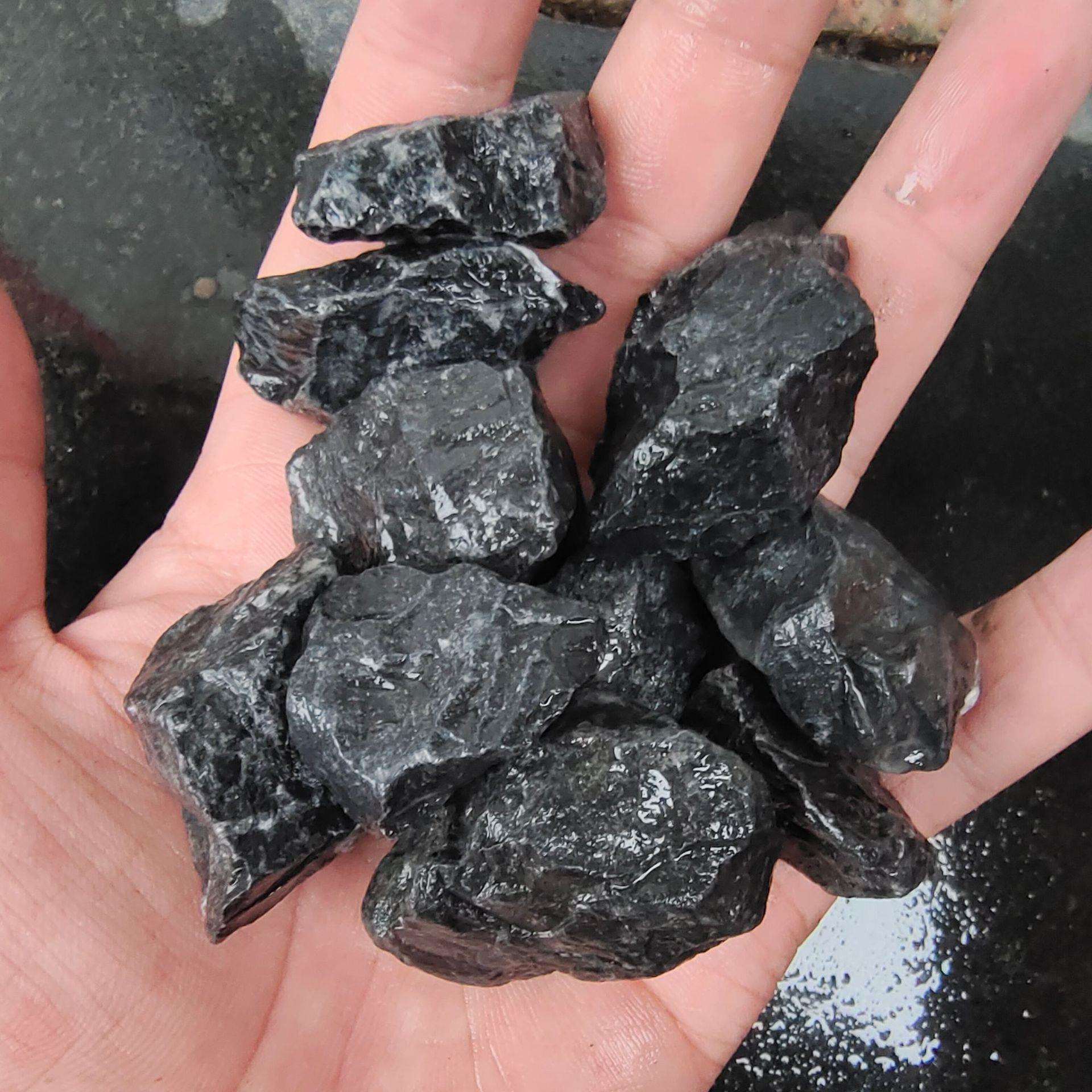 水洗石建筑碎石黑色砾石水磨石子洗米石日式枯山水黑沙石天然石