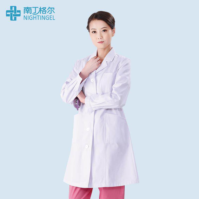 新款南丁格尔作韩版白色女士女服修身白大褂医护生服长袖美容院工