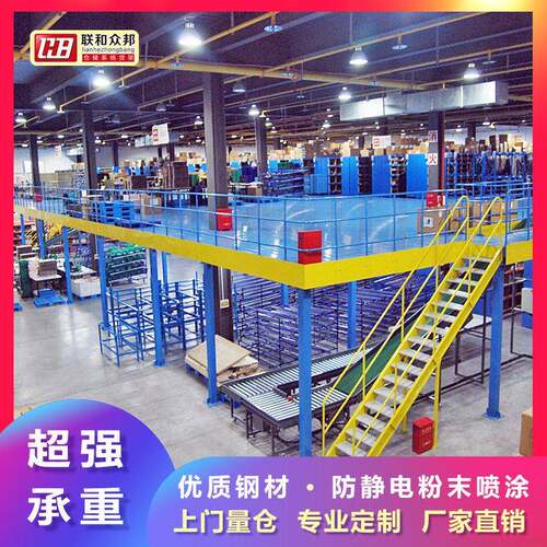 广东货架组合阁楼定制成品五金原材料仓储多层可拆卸移动大存储