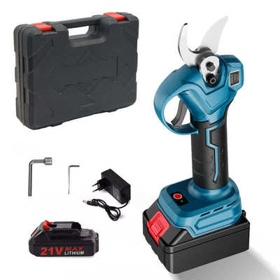 21V无刷无绳电动剪枝机LCD显示屏剪高树盆景剪枝机园林工具电剪刀