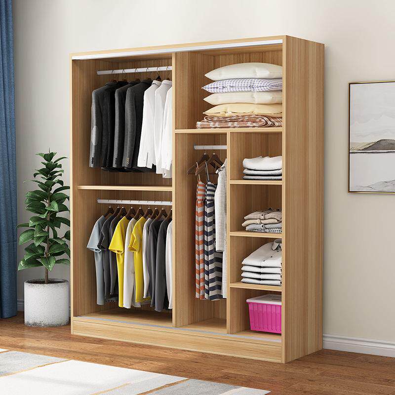衣柜推拉门木质板式简易收纳柜柜子储物柜衣橱家用卧室家具厂