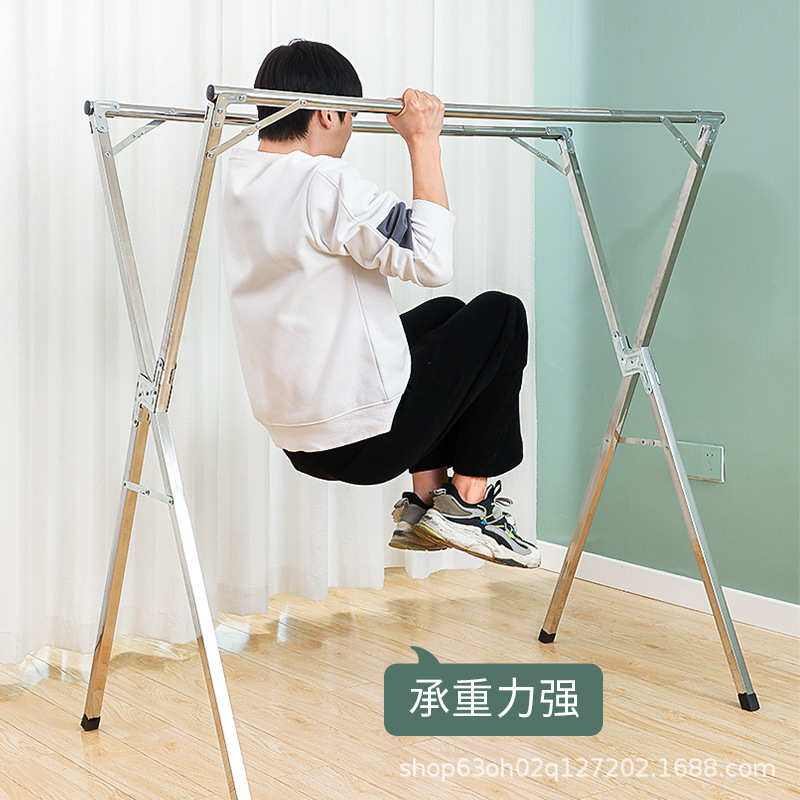 不锈钢晾衣架室内室外落地折叠晒衣架凉衣架晾衣杆晾晒架晒衣杆