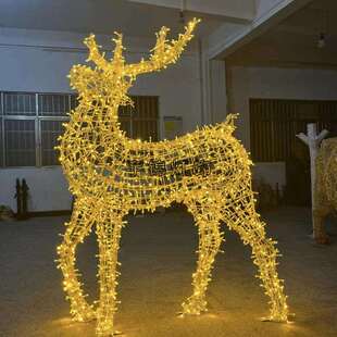 LED梅花鹿造型灯 高0.6米 圣诞节3D梅花鹿 长1.2米 高：1.6m米