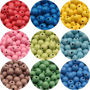 Multicolor Natural Wooden Beads Round Balls 8/10/12mm Wood S
