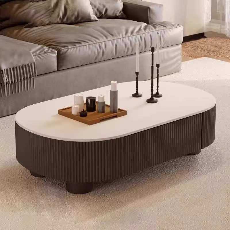 岩板茶几轻奢现代简约小户型客厅家用创意椭圆形高级感茶几桌组合,商业/办公家具,茶几,淘宝优惠券,粉丝福利购,淘宝优惠卷