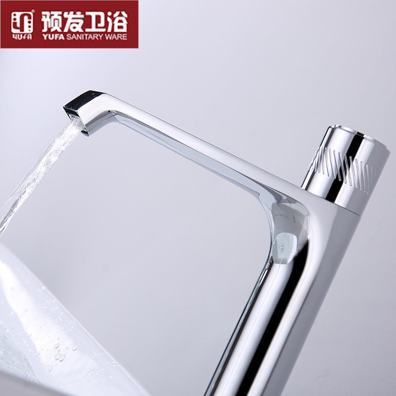 新款直销酒店民宿工程按键式开关全铜面盆龙头台上盆加高款冷热水