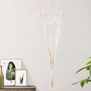 北欧风棉绳编织挂毯 ins网红简约网兜镂空挂钩室内壁饰房间挂饰