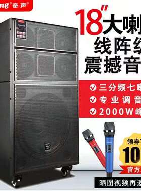 奇声18寸大型舞台专业线阵音响套装户外广场舞K歌演出级自带调音