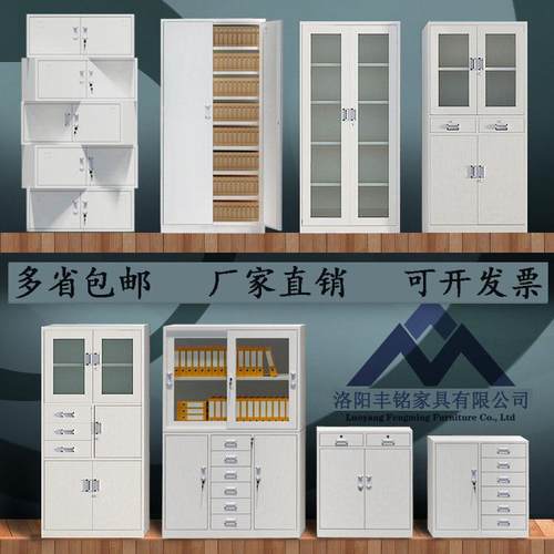 钢制文件柜办公矮柜资料储物柜财务会计凭证档案铁皮柜带锁铁皮柜