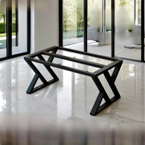 铁制彩绘板岩支撑桌子三脚架餐桌书桌咖啡桌支架办公室承重电脑定