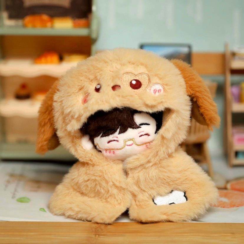 现货包邮10cm海星体棉花娃娃10cm娃衣斗篷 猫宝宝 狗宝宝斗篷娃衣