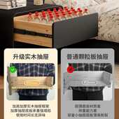 黑色床头柜实木家用卧室2025新款 高级感轻奢简约现代储物床边柜