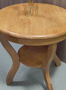 富雅源霖实木小茶几家用休闲 阳台桌客厅茶桌椅组合小圆方桌60cm