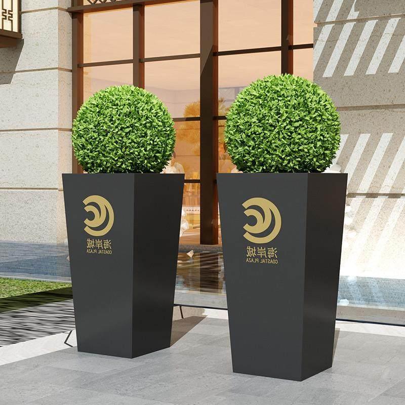 香港包邮户外不锈钢花箱售楼部广场花盆铁艺花架子长方形花槽组合