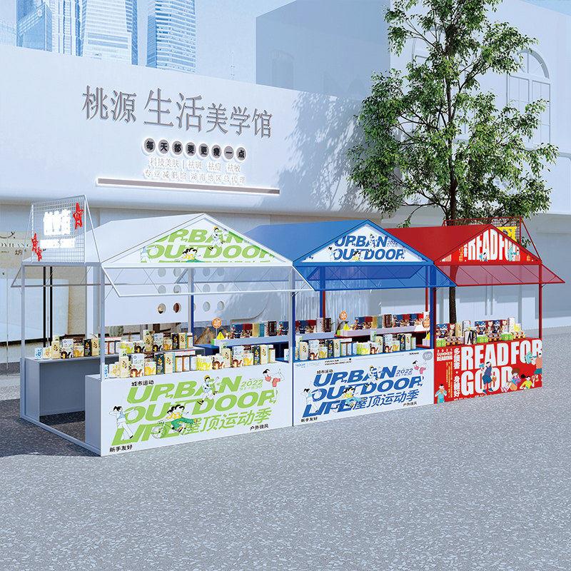 创意移动小吃贩售车 夜市地摊架 铁制摊位展示架可拆装