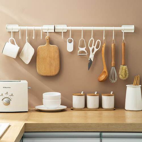 Kitchen Wall-Mounted Storage Shelf with No-Drill, Traceless