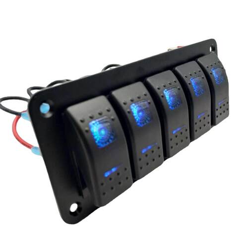 新品改装汽车6+3ON-OFF组合船型开关双LED指示灯组合开关